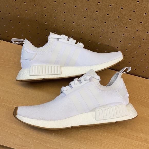 Adidas NMD_R1 Primeknit White Gum Sz 9 Men’s Shoes - Picture 6 of 12